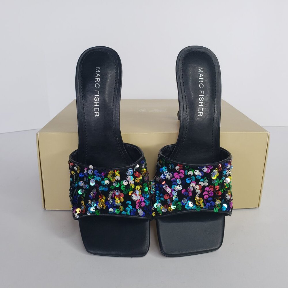 NWOB Marc Fisher Sequined Open Toe Pumps - 6.5M